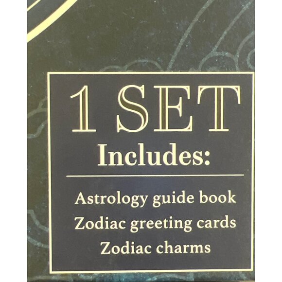 SpiceBox Astrology Guide to the Zodiac Gift Set Guidebook 12 wine charms NEW - Picture 2 of 5